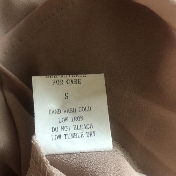 A.Maglia Tan Sleeveless Peplum Blouse with Sequin Collar & Lace Panel in Back - Picture 8 of 8